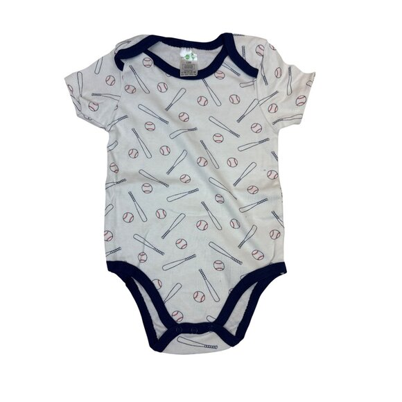 Baby Boy Baseball-Themed Short-Sleeve Bodysuit Set Soft Set Of 5 Sz 12M- New - Picture 2 of 15